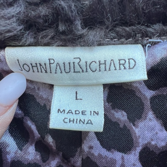 JOHN PAUL RICHARD Faux Fur Vest Chocolate Brown Women’s Large - Picture 3 of 7